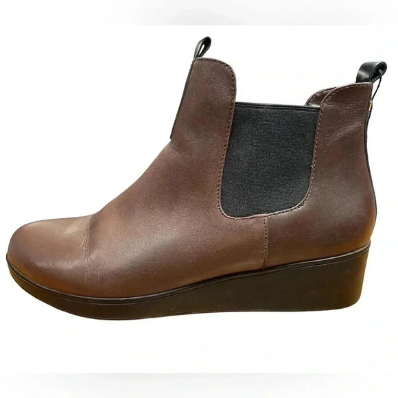 Cole Haan Signature Grandos Waterproof Wedge Brown  Chelsea Boots Size 8.5 - Picture 1 of 12